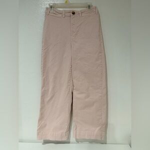 Marine Layer Light Pink Bridget Slim Wide Leg Crop Cotton Pants size 10